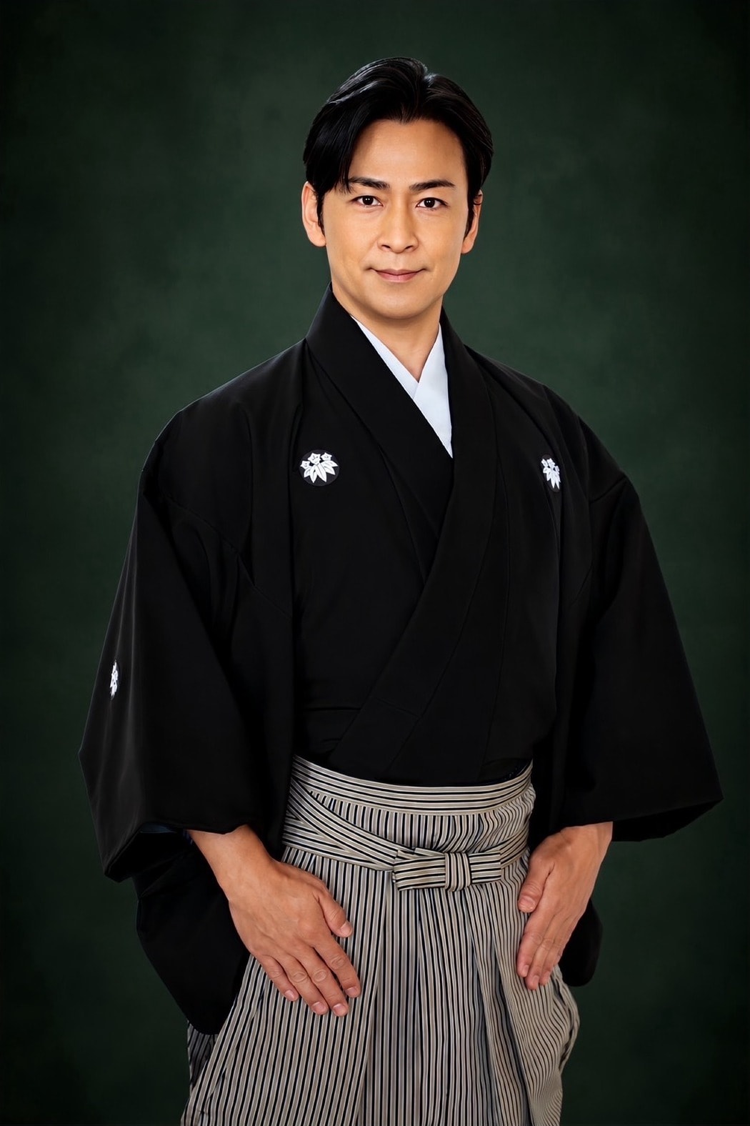 紋付袴姿の喜多村一朗